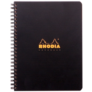 RHODIA Cahier spirale couverture noire PP 16x21 