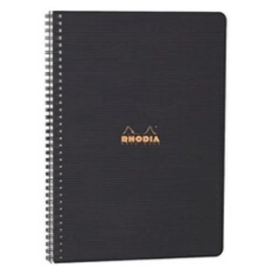 RHODIA Cahier spirale couverture noire PP 22,5x 