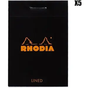RHODIA 106009C - Bloc-Notes Agrafé N°10 Black - Ligné - 5,2 x 7,5 cm -... pas cher