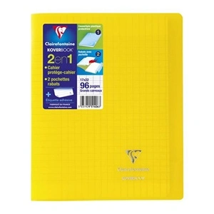 Cahier de 96 pages A5 Seyès Clairefontaine Koverbook 17 x 22 cm Jaune