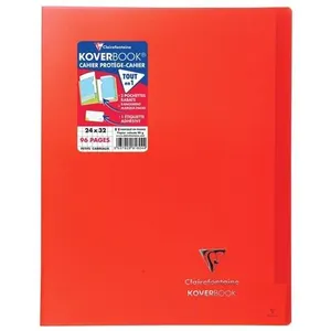 CLAIREFONTAINE Koverbook Cahier piqure 96 pages avec rabats - 240 x 32...