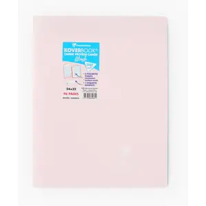 Comparateur de prix : Clairefontaine Cahier 24 x 32 cm Grands carreaux Seyès 96 pages Koverbook Blush Pastel