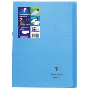 Cahier de 96 pages A4 Seyès Clairefontaine Koverbook 21 x 29,7 Bleu