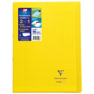 Cahier de 96 pages A4 Seyès Clairefontaine Koverbook 21 x 29,7 Jaune