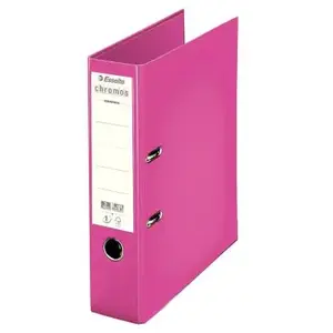 Classeur à levier Esselte Chromos Plus dos 8 cm fuchsia pas cher