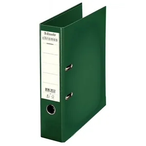 Comparateur de prix : Esselte Classeur à levier chromos plus format A4 ( 21x29,7 cm ) - Dos 80 mm - vert