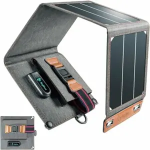 Pair Panneau Solaire Portable 14 W Port Usb Ultra Léger (5 V/2,4 A) Ch... pas cher