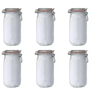 Lot de 6 bocaux en verre 1.5l Le Parfait 900508 pas cher