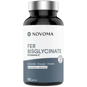 Comparateur de prix : Novoma fer bisglycinate & vitamine c 90 gélules