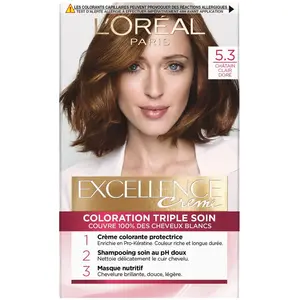 Comparateur de prix : L'Oréal Excellence Crème Châtain - 5.3 Châtain Clair Doré - L'oréal