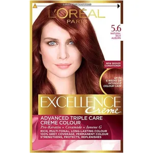Comparateur de prix : L'Oréal Excellence Crème Reflets - 5.6 Châtain Clair Auburn - L'oréal