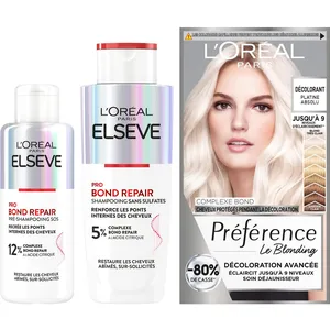La Routine L'Oréal Paris Pour Renforcer Les Cheveux Décolorés - coffret produits capillaires pas cher