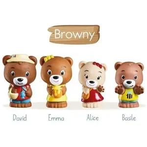 Lot de 4 figurines Klorofil Famille Browny