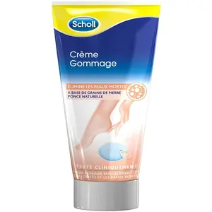 SCHOLL Lot de 4 Crèmes Gommage et Eclat Base de Pierre Ponce Volcanique Pieds - 75 ml