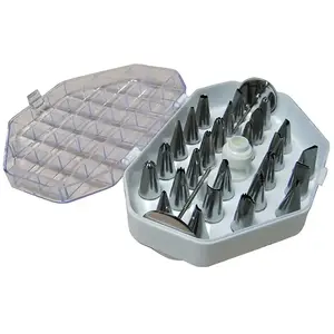 Comparateur de prix : DE BUYER Coffret de 26 douilles en inox spéciales décor - - Argent - Inox