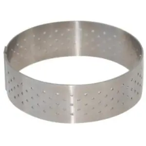 DE BUYER INDUSTRIES 3099.03 CERCLE À TARTE PERFORÉ À BORD DROIT EN INOX ROND pas cher