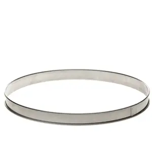 Cercle à tarte bord roulé 28 cm en inox - De Buyer - Argent - Inox pas cher