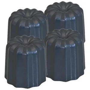 Comparateur de prix : DE BUYER Lot 4 moules à cannelé 5.5 cm en acier antiadhésif - - Gris - Acier
