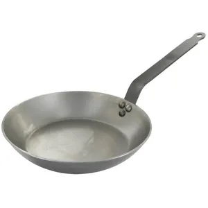 De Buyer - Poêle à frire "Coupe Lyonnaise" en acier CARBONE PLUS - Diamètre 24 cm -, Gris pas cher