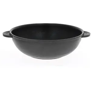 De Buyer - Wok bombé antiadhésif à 2 anses CHOC EXTREME - Diamètre 32 cm -, Noir pas cher