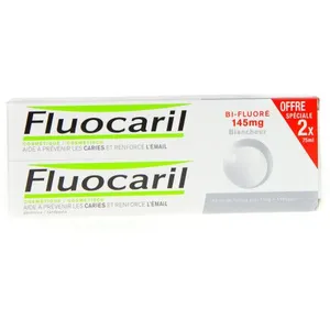 Comparateur de prix : Fluocaril Fluocaril Bi-Fluoré 145mg Dentifrice Blancheur Lot De 2 X 75ml
