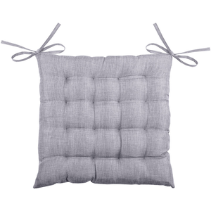 Comparateur de prix : Lovely Casa Galette de chaise unie en 16 points polyester gris clair 40x40 cm