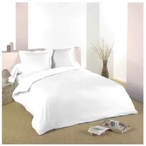 Lovely Casa Housse de couette blanc uni Taille 140x200cm Coloris Blanc pas cher