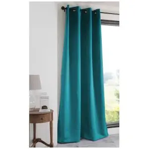 Lovely Casa Rideau occultant à oeillets uni polyester NOTTE - Céladon - 135x250cm pas cher
