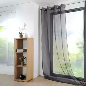 Lovely Casa Voilage sablé - Monna - Anthracite - 135x260 cm - Gris pas cher