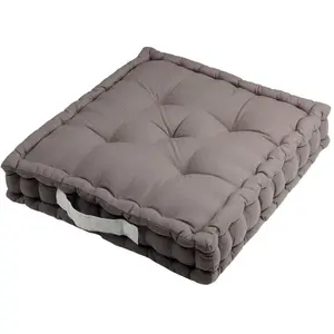 Comparateur de prix : Lovely Casa STOF Epais coussin de sol en coton Uni Gris - 45 x 45 x 10 cm