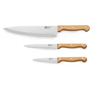 Lou Laguiole - Set 3 couteaux de cuisine Artisan Bois OS pas cher