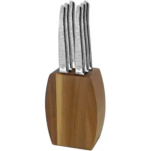 Lou Laguiole - Bloc 6 couteaux steak Jet styl OS pas cher