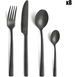 Amefa - Ménagère Alta miroir noire - 32 pièces OS pas cher