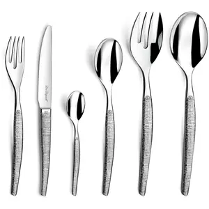 Lou Laguiole - Ménagère couteaux de table Jet Styl gris - 50 pièces OS pas cher