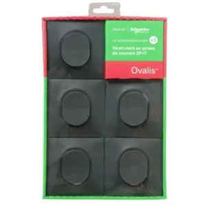 Comparateur de prix : Interrupteur va-et-vient complet Schneider Ovalis anthracite, lot de 5