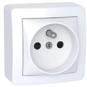 Comparateur de prix : Schneider Alréa, prise de courant 2P + T connexion rapide, cadre saillie, blanc 
