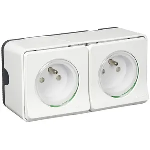 Schneider Double Prise de courant + Va et Vient horizontal mu... pas cher