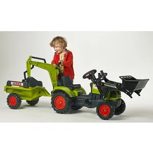 Comparateur de prix : Falk - Tractopelle enfant avec excavatrice et remorque Claas