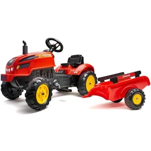 Comparateur de prix : Falk - 2046AB - Tracteur a pédales x Tractor rouge avec capot ouvrant et remorque inclus