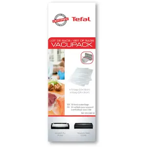 Comparateur de prix : Sac sous vide TEFAL 10 sacs 22 x 30 cm + 8 sacs 28 x 35 cm