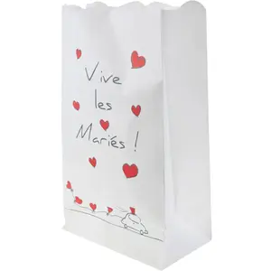 RueDeLaFete Photophore x6-Vive les Mariés!-