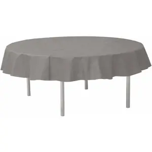 SANTEX Nappe Ronde Unie Opaque Gris pas cher