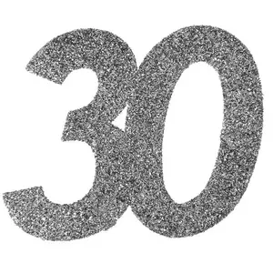 RueDeLaFete Sachet de 6 grands Confettis anniversaire, ARGENT pailleté 30 ans pas cher