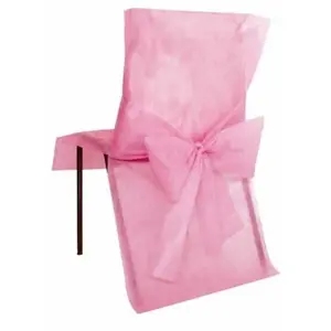 SANTEX Housse de chaise - Mariage - Noeud Rose - Taille unique - Tissu non tissé - Intérieur