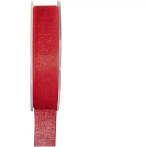 RueDeLaFete Ruban organdi 7 mm x 20m, Rouge pas cher