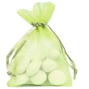 SANTEX Sac de 10 sachets Organza pour dragées Vert pas cher