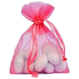 SANTEX 2462-15, Sachet de 10 bourses organdi unis, Rose vif pas cher