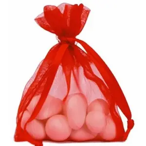 SANTEX 10 SACS ORGANZA 7.5X10CM ROUGE pas cher