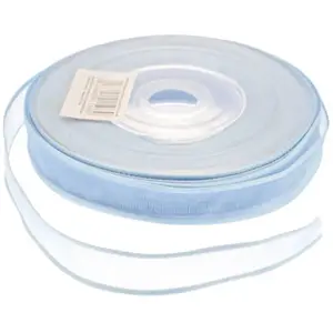 RueDeLaFete Ruban 20m à BORDS satinés (12mm) - bleu pâle pas cher