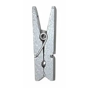 SANTEX Mini Pince en Bois Métallisée Argent pas cher